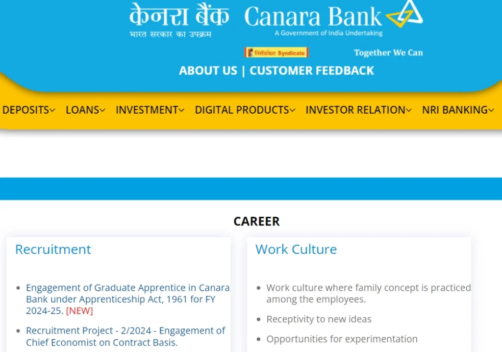 Canara Bank Apprentice Recruitment 2024