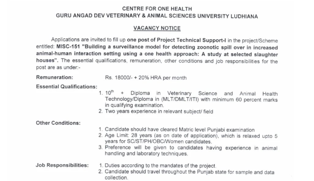 GADVASU Vacancy 2024